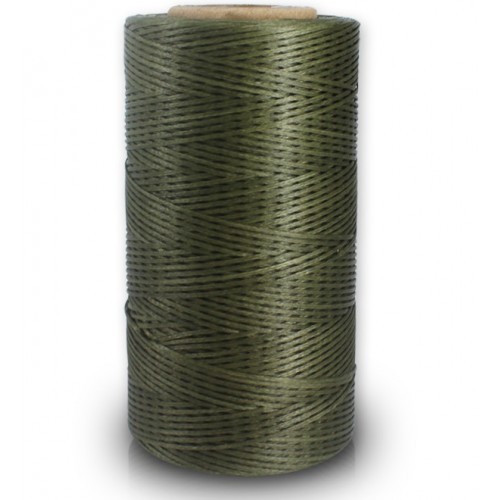 Нитка на метраж вощена плетена 1 мм № 48 темно зелена( болотна)